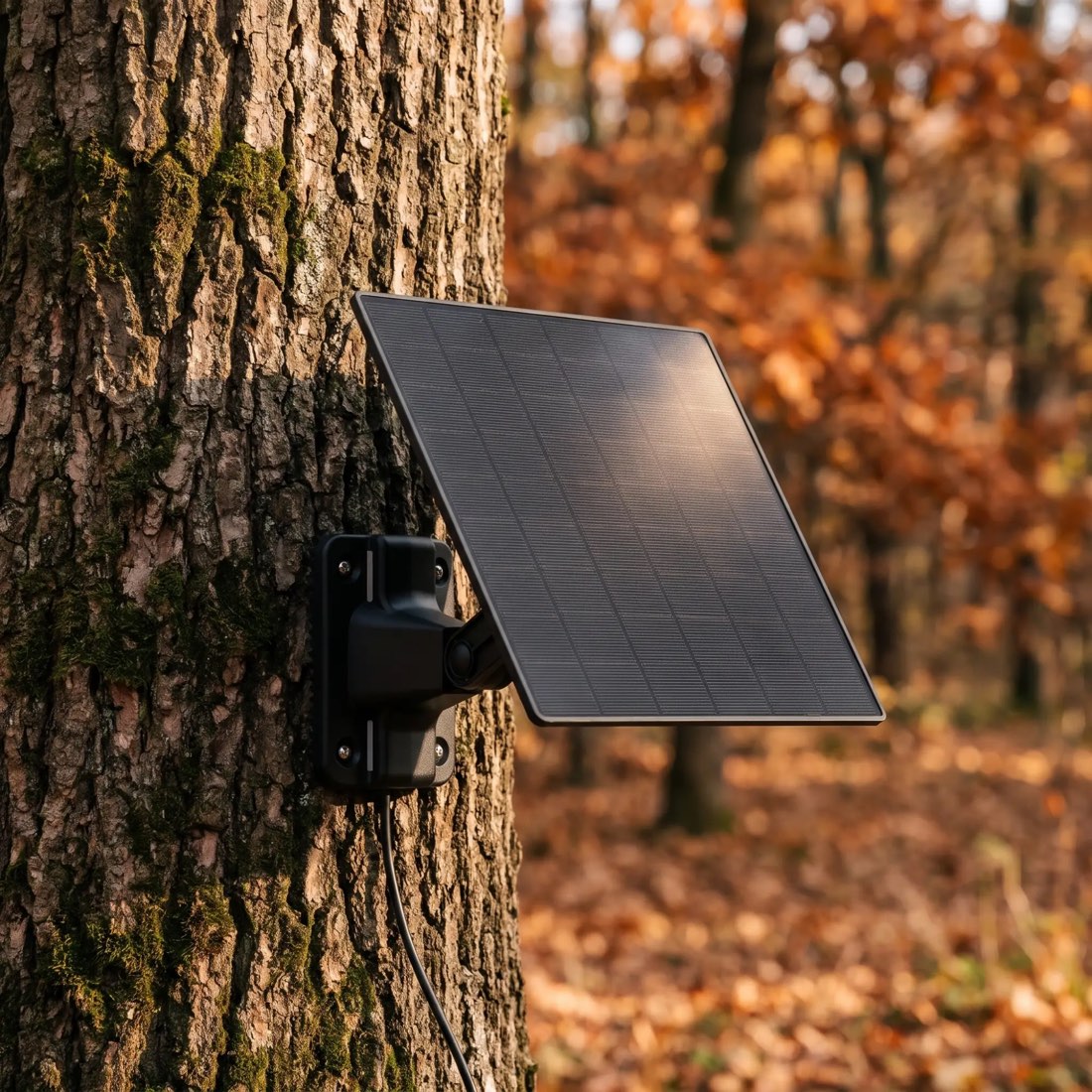 Solarpanel SP200 am Baum im Herbstwald
